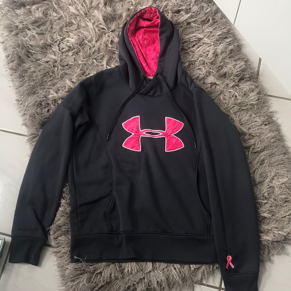 Grey and Pink Under Armour Sweatshirt